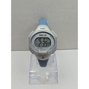 Timex Ironman T5K604 10 Lap WR100M Womens Digital Watch Indiglo Blue New Battery